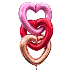 Balon foliowy serce różowe 106x102 cm