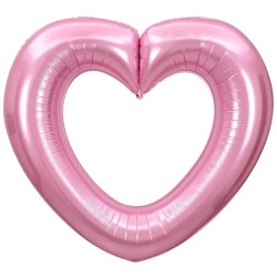 Balon foliowy serce różowe 106x102 cm