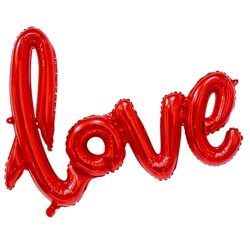 Balon foliowy napis LOVE czerwony 100x70 cm