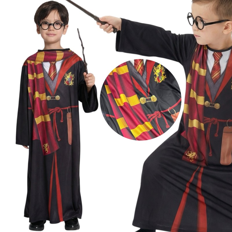 Strój Czarodzieja z Różdżką i Okularami