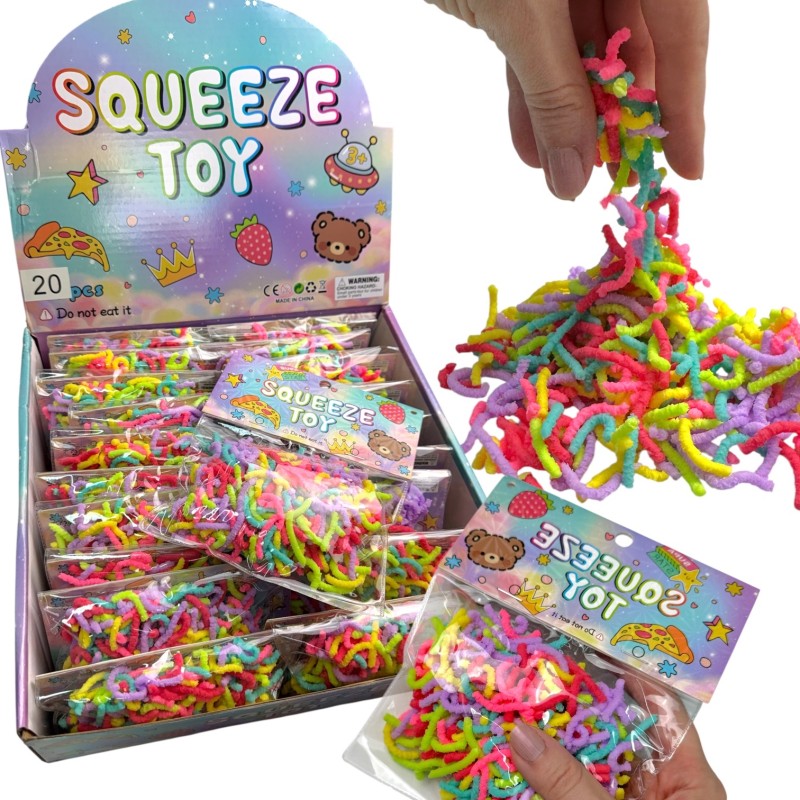 Neonowe Robaczki Sensoryczne Squeeze Toy 1 szt.