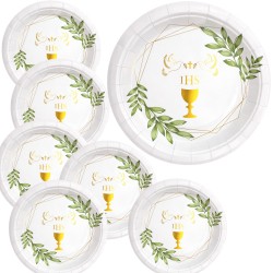 Zestaw Komunijny: 6 Talerzyków 18cm + 6 Kubków