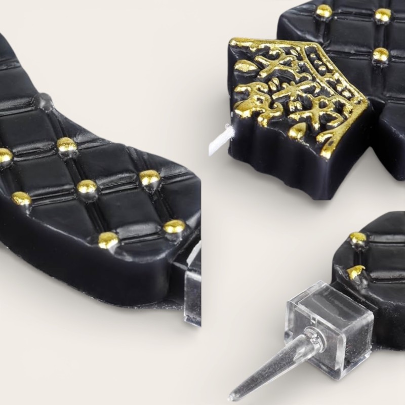 Świeczka urodzinowa cyfra czarno-złota z koroną