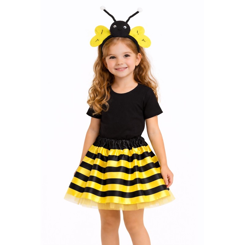 Strój pszczółka z satynową spódniczką i opaską