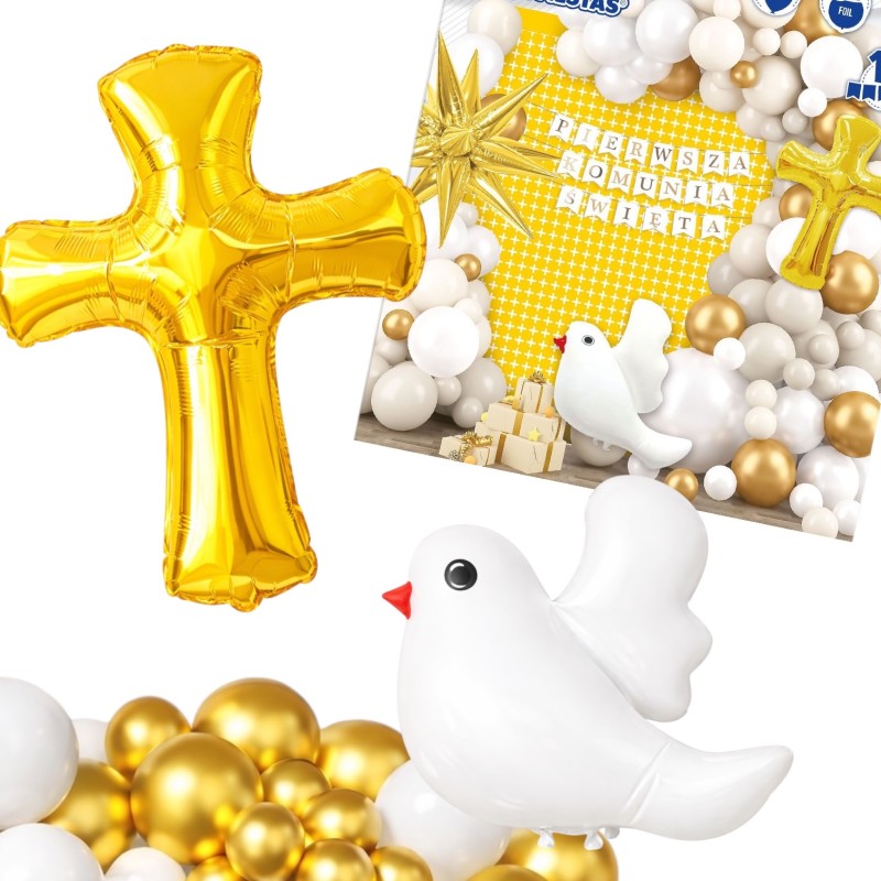 Girlanda balonowa Pierwsza Komunia Święta 98 szt.
