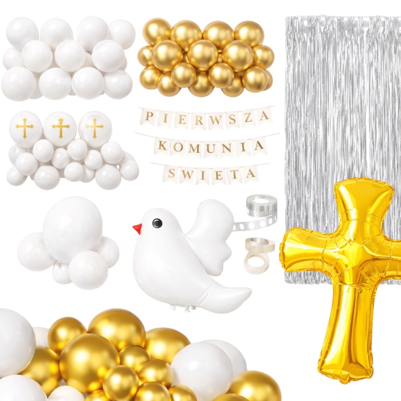 Girlanda balonowa Pierwsza Komunia Święta 98 szt.