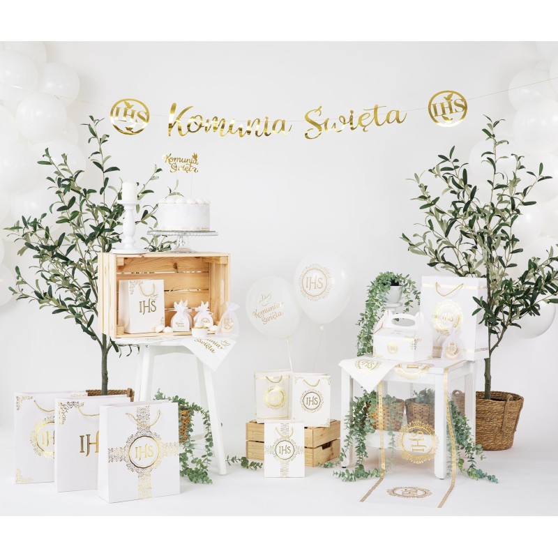 Baner komunijny Komunia Święta ZŁOTY NAPIS Komunia Święta