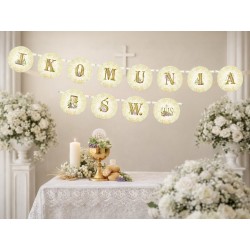 Girlanda komunijna Komunia Święta baner papierowy 200 cm