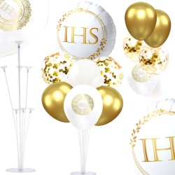 IHS Dekoracje Stojak z Balonami i Topperami na Komunię