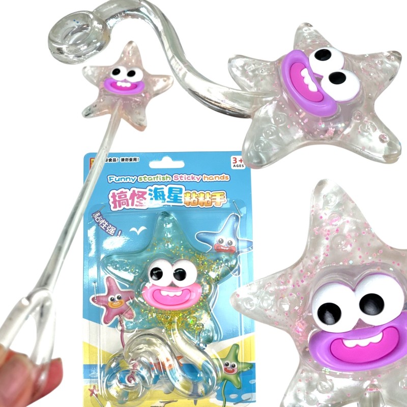 Gniotek Sticky Starfish rozgwiazda z przyssawką i linką 1 szt.