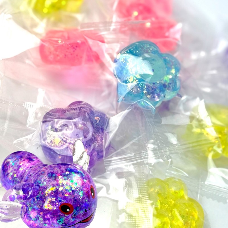 Zestaw 12 gniotków maltoza zwierzaki miś królik kotek aksolotl 6 cm