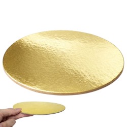 Złoty podkład pod tort sztywny 16,5 cm patera cukiernicza 4 szt.