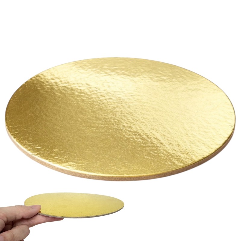 Złoty podkład pod tort sztywny 16,5 cm patera cukiernicza 4 szt.