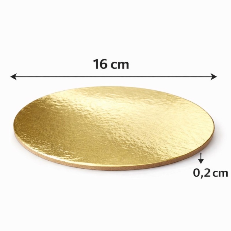 Złoty podkład pod tort sztywny 16,5 cm patera cukiernicza 4 szt.