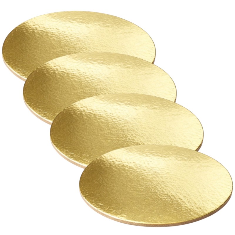 Złoty podkład pod tort sztywny 16,5 cm patera cukiernicza 4 szt.