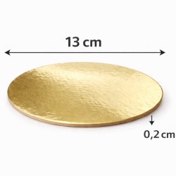 Złoty podkład pod tort 13 cm sztywny 4 sztuki 2 mm