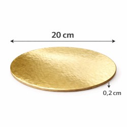 Złoty podkład pod tort 20 cm sztywny patera cukiernicza 2 szt