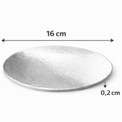 Srebrny podkład pod tort 16,5 cm sztywny patera cukiernicza 4 sztuki
