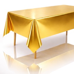 Metaliczny obrus imprezowy złoty 137x183 cm 1 szt.
