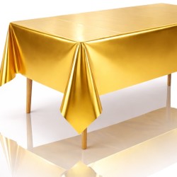 Metaliczny obrus imprezowy złoty 137x183 cm 1 szt.