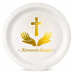 Papierowe talerzyki Komunia Święta 22,5 cm 6 sztuk