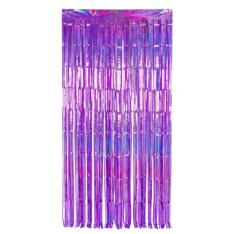 Kurtyna dekoracyjna fioletowa metaliczna 1x2 m