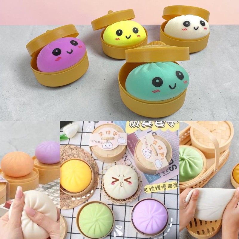 Gniotek antystresowy pierożek dumpling w pudełku 1 szt duży 10 cm