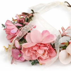 Wianek boho na głowę pastelowe kwiaty regulowany 1 szt.