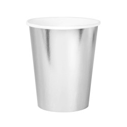 Kubeczki papierowe jednorazowe srebrne 200 ml 6 szt