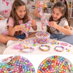 Gniotek slime z kolorowymi koralikami literki i emotki 1 zestaw