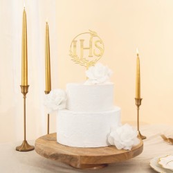 Topper Komunia Święta IHS lustrzany złoty