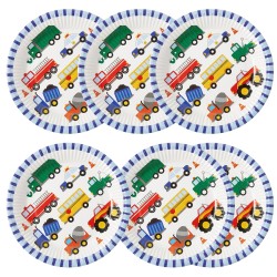 Talerzyki papierowe pojazdy...