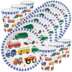 Zestaw imprezowy Auta 6 kubeczków i 6 talerzyków 18 cm