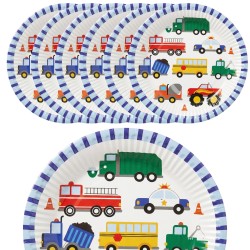 Zestaw imprezowy Auta 6 kubeczków i 6 talerzyków 18 cm