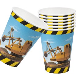 Kubeczki papierowe koparka dźwig 6 szt 250 ml