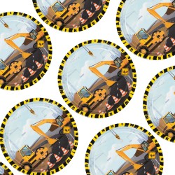 Zestaw Budowa party - 6 talerzyków 18 cm i 6 kubków 250 ml