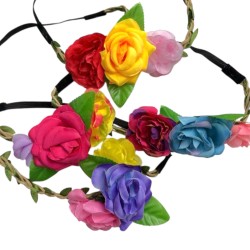 Strój Pani Wiosna spódniczka tiulowa tutu + opaska kwiaty 2 el.