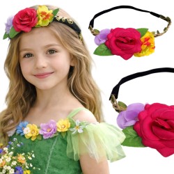 Strój Pani Wiosna spódniczka tiulowa tutu + opaska kwiaty 2 el.