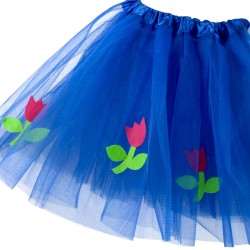 Strój Pani Wiosna spódniczka tiulowa tutu + opaska kwiaty 2 el.