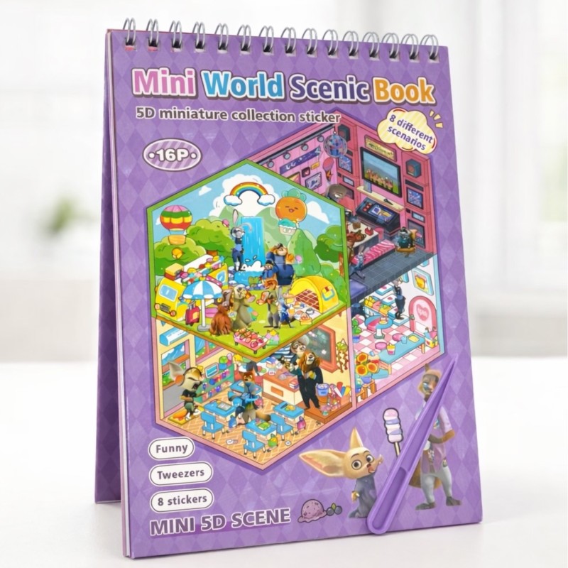 Wyklejanka Układanka z naklejkami 5D roombox Zootopia Scenki Domki 8 scen