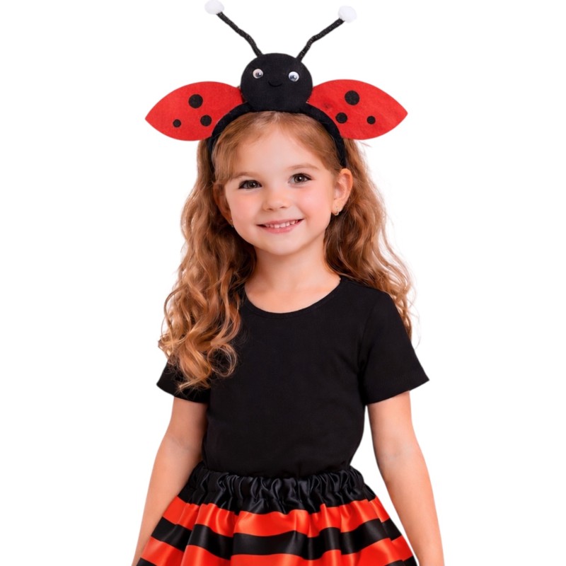 Strój biedronka dla dzieci 2 el. spódniczka satynowa z opaską