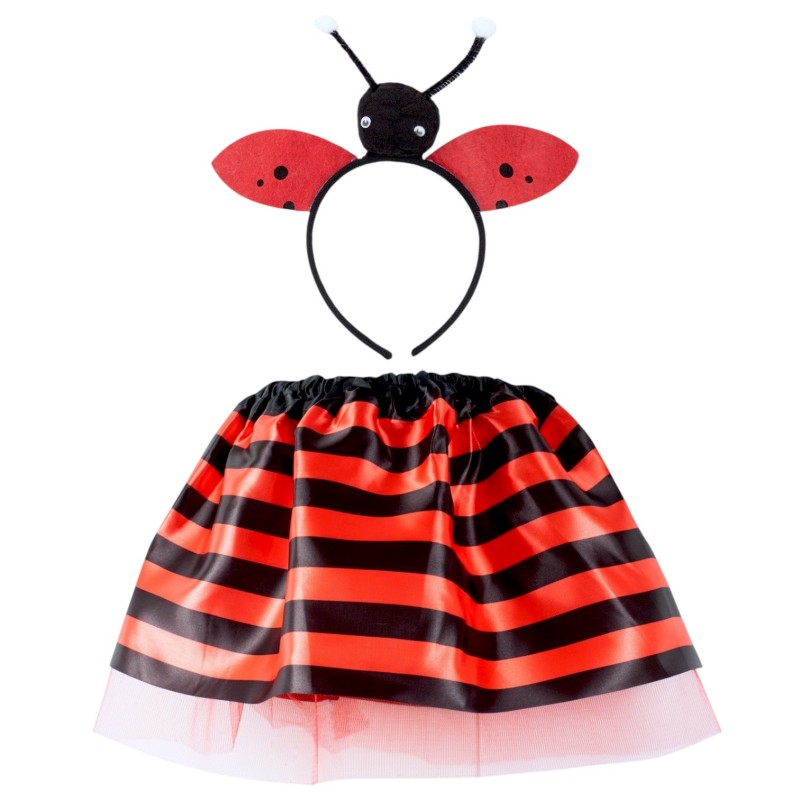 Strój biedronka dla dzieci 2 el. spódniczka satynowa z opaską