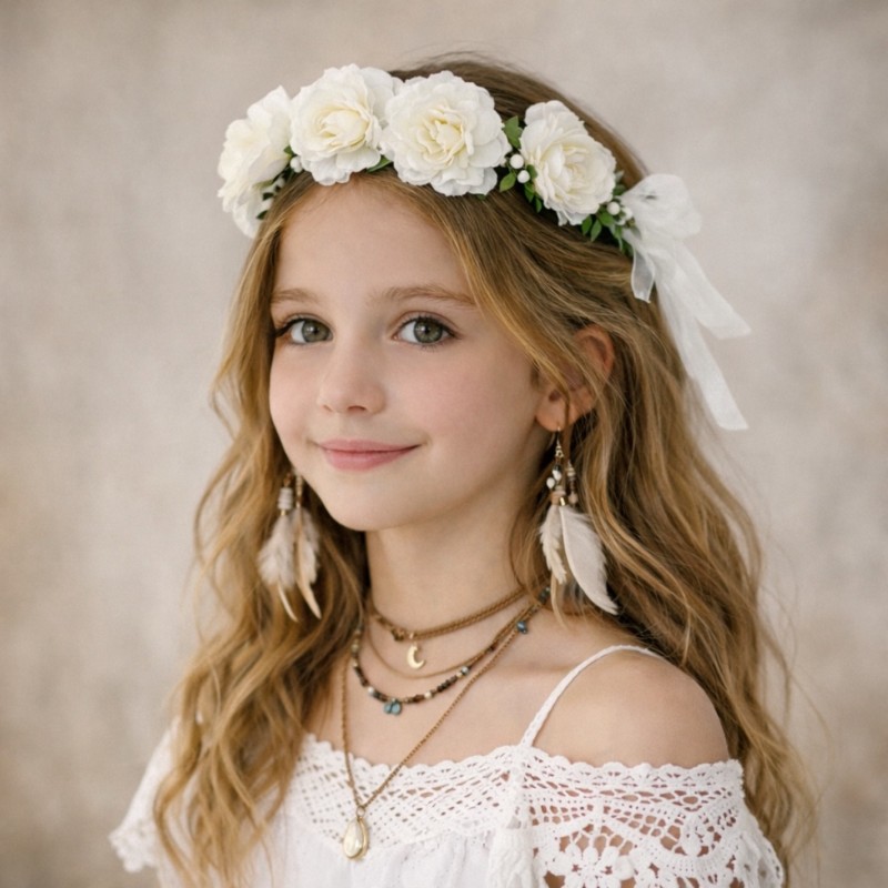 Wianek opaska na głowę Pani Wiosna Elf Wróżka polne kwiaty