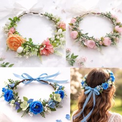 Zestaw tutu Pani Wiosna z wiankiem kwiatowym i kryształkami 3 el.