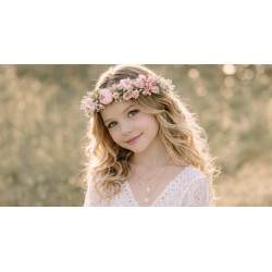 Wianek boho na głowę pastelowe kwiaty regulowany 1 szt.