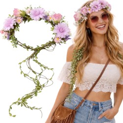 Wianek boho na głowę Kwiaty...