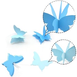 Girlanda dekoracyjna niebieskie motyle 3 m, papierowa, 1 szt.