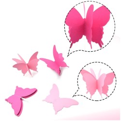 Girlanda dekoracyjna papierowe motyle różowe 3 m 18 szt.