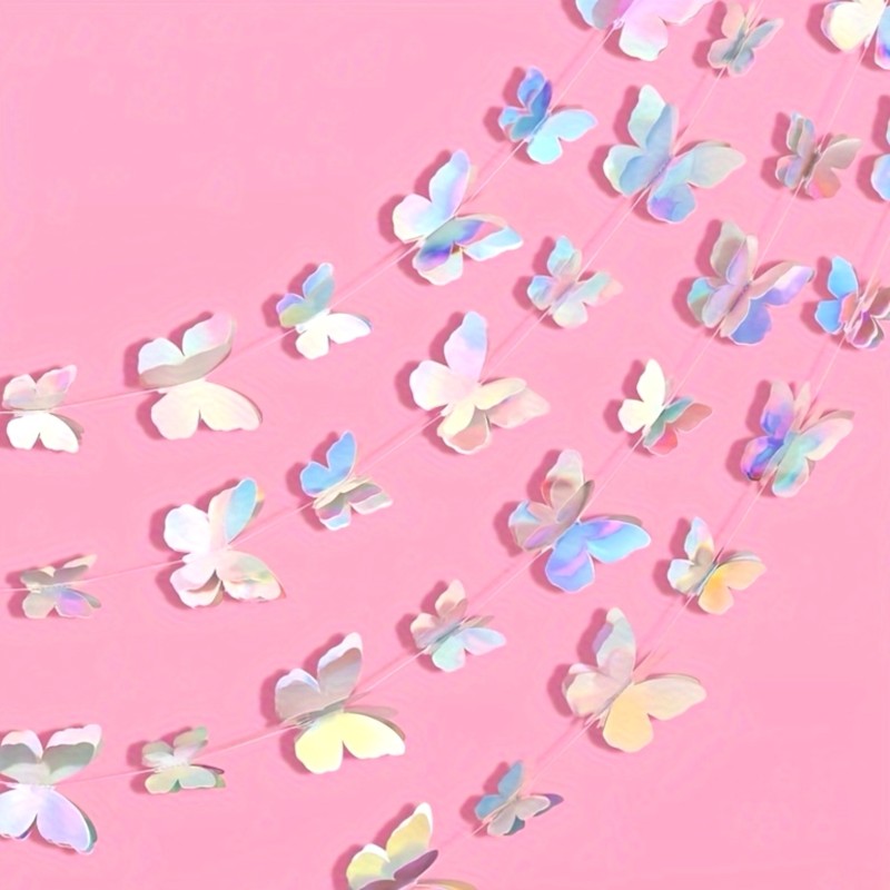 Girlanda holograficzne motyle 2 m dekoracja imprezowa 1 szt.