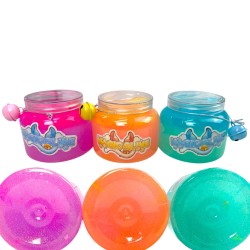 Slime z dzwoneczkiem pastelowo tęczowy zestaw 3 sztuki